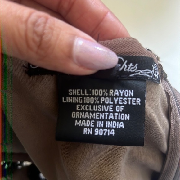 Pisarro Nights Beaded Taupe Mini Sleeveless Dress - Picture 6 of 8